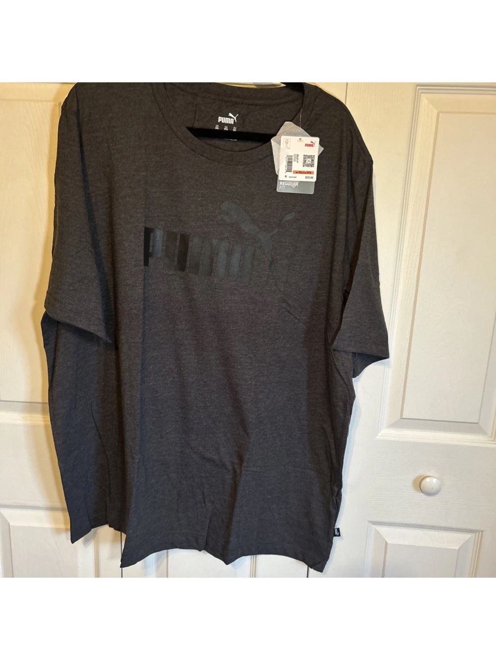 Puma Men's Charcoal Gray Short Sleeve Logo Tee Sz 3XL NWT